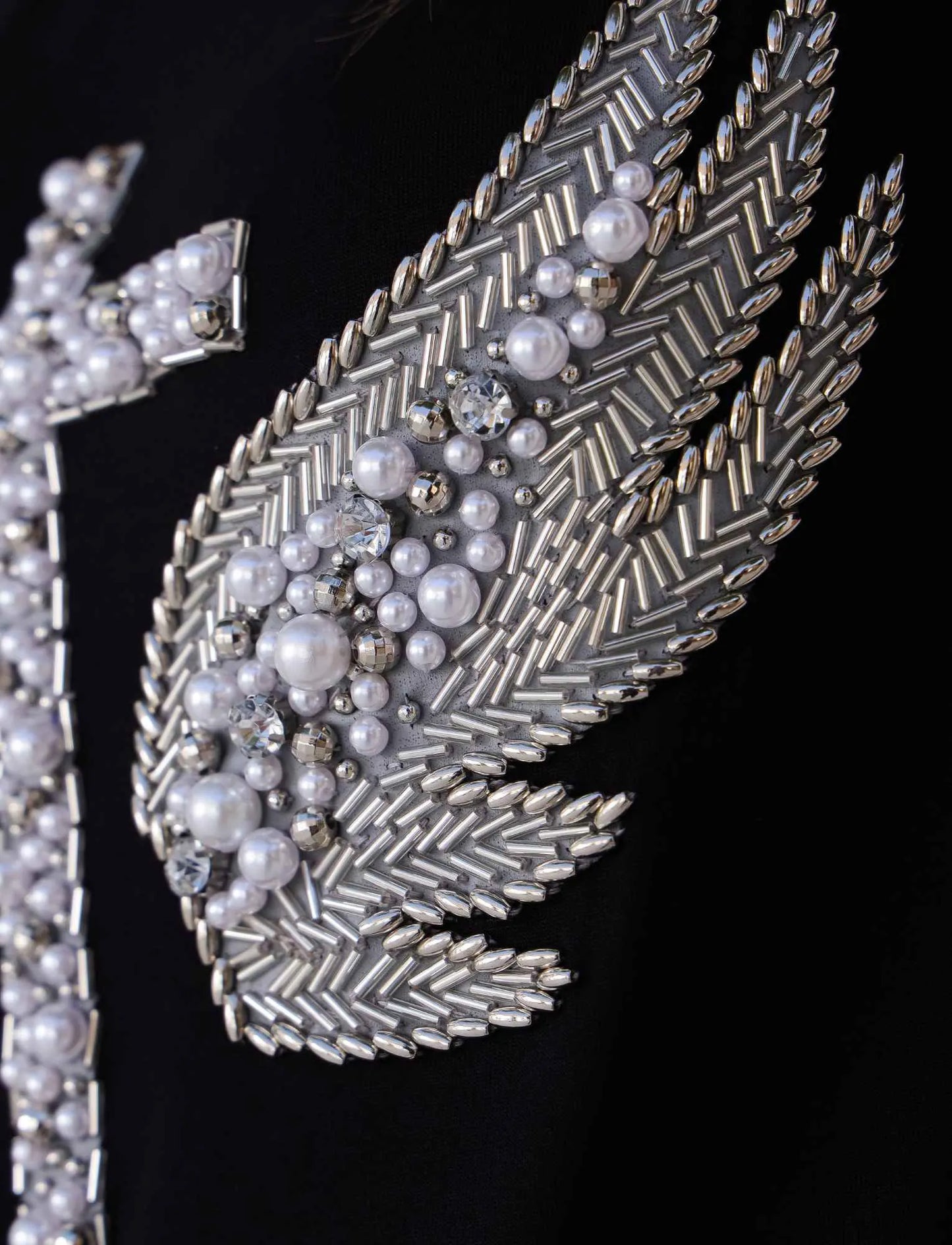 Silver Wing Cross T-shirts with Hand Embroidered Rhinestones