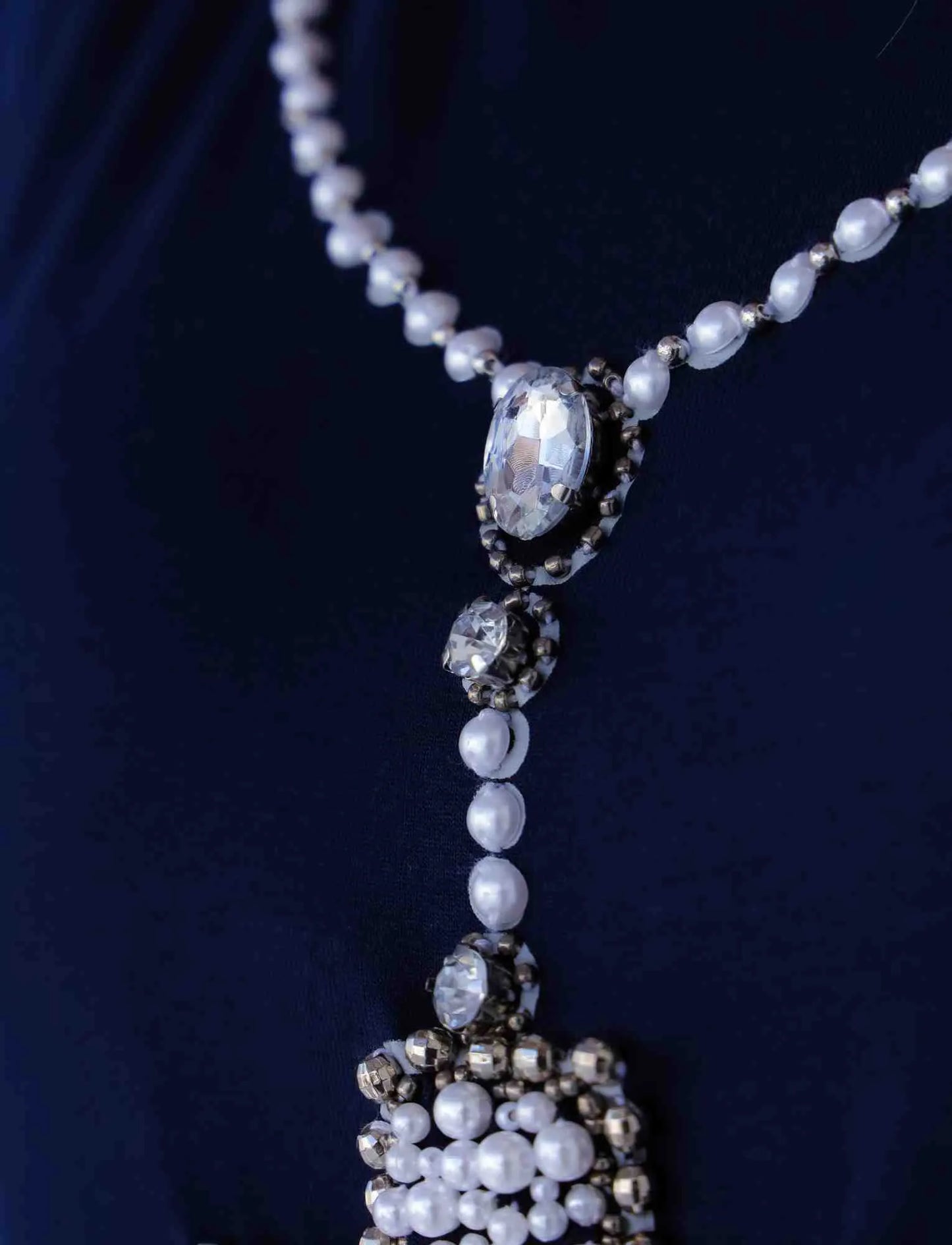 Hand Embroidered New Year's Eve Rosary Cross T-Shirt with Rhinestones