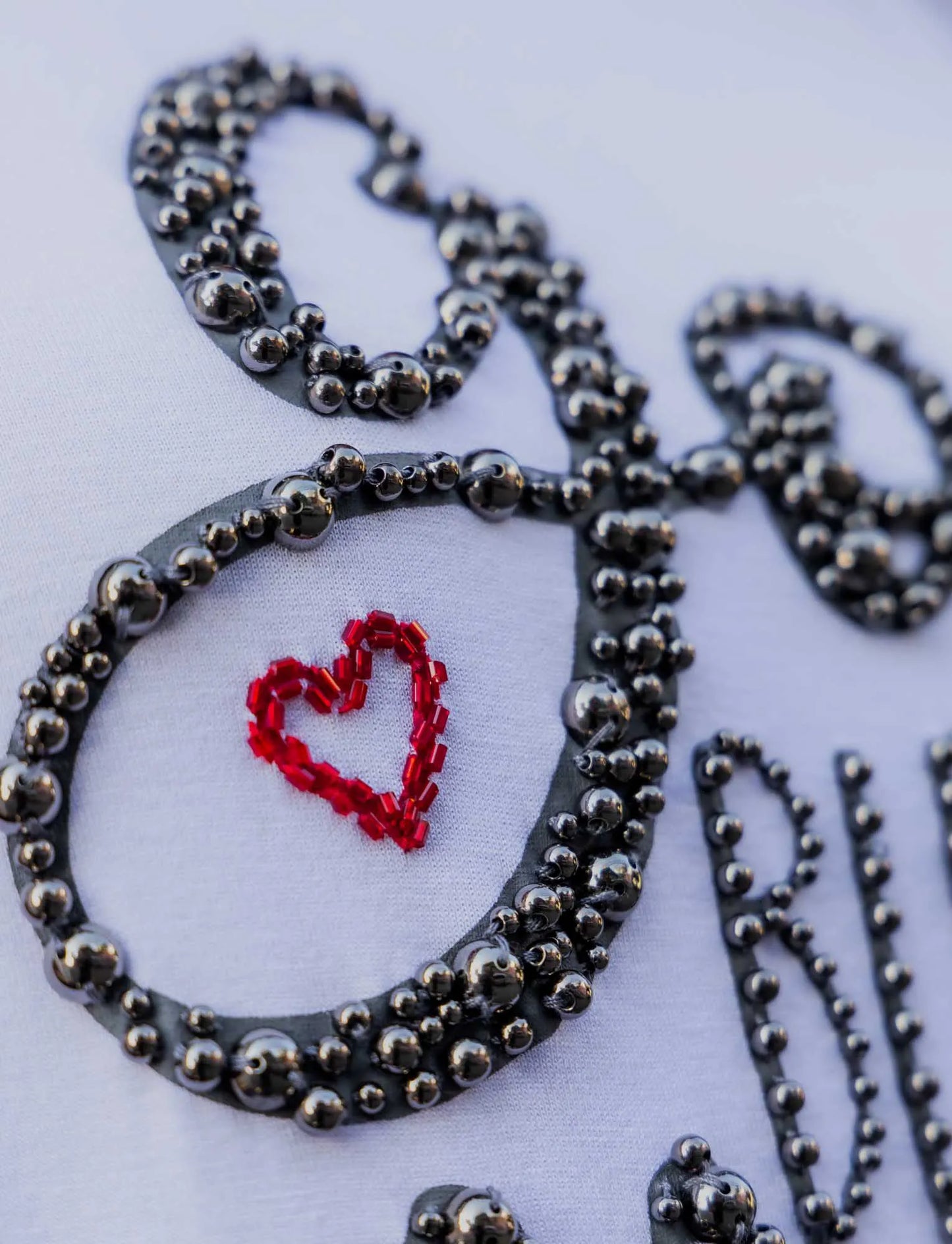 God Bless You T-Shirt with Hand Embroidered Rhinestones