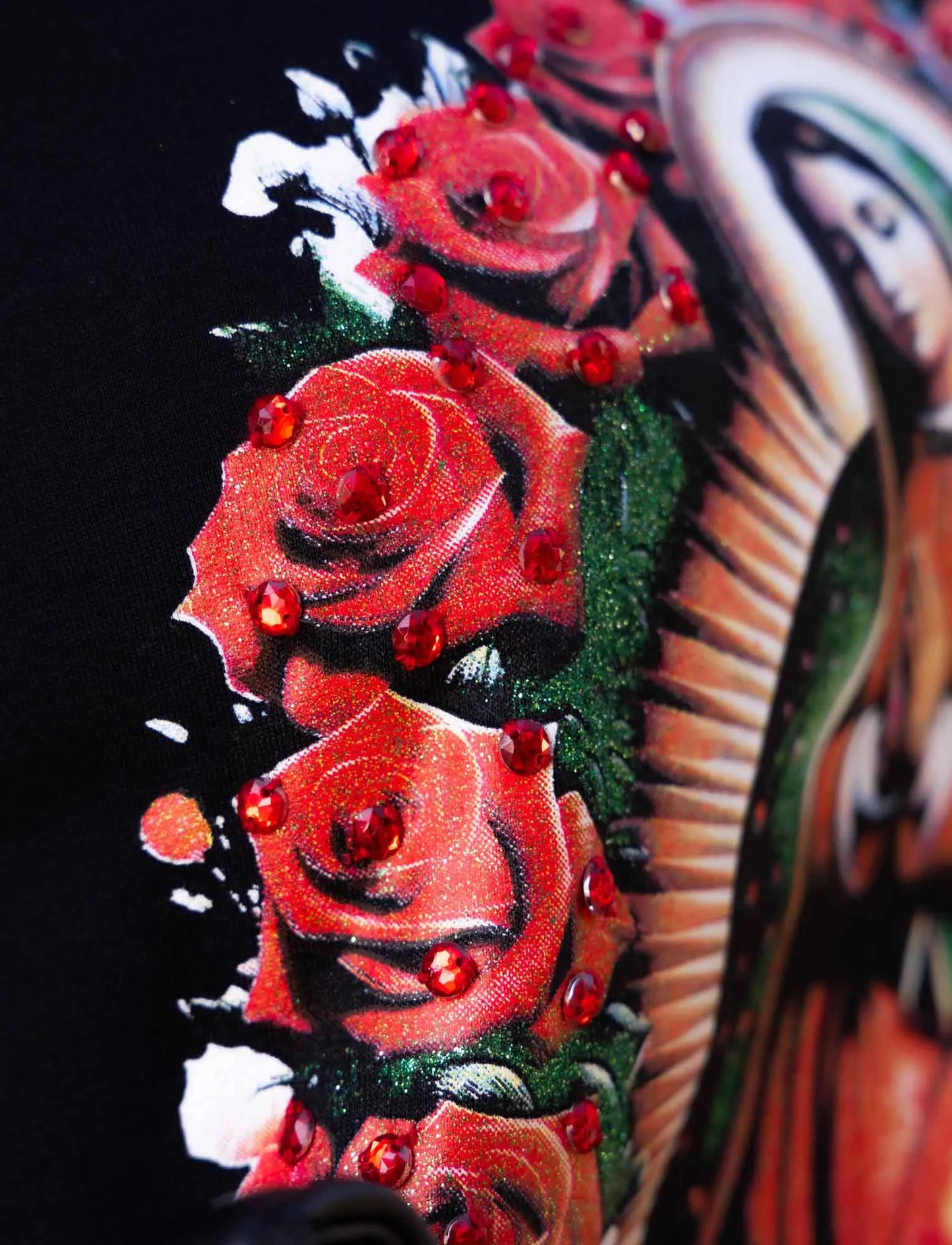 Our Lady of Guadalupe T-Shirt with Rhinestones