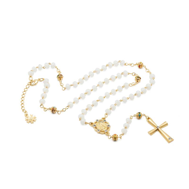 Colar Terço em Cristal de Vidro – Nossa Senhora Aparecida