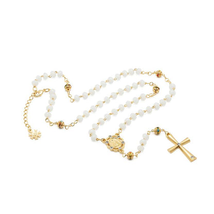 Colar Terço em Cristal de Vidro – Nossa Senhora Aparecida