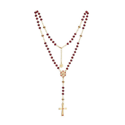 Colar Terço em Cristal de Vidro – Nossa Senhora Aparecida