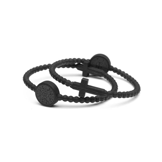 Pulseira Fé e Proteção – Medalha de São Bento e Cruz
