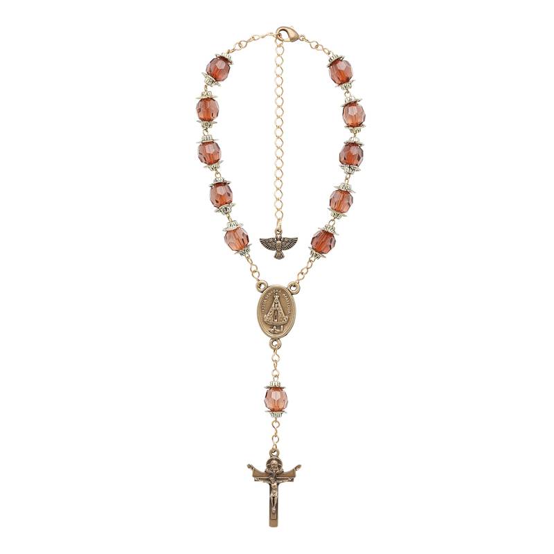 Car Rosary with Clasp – Our Lady of Aparecida and Saint Christopher