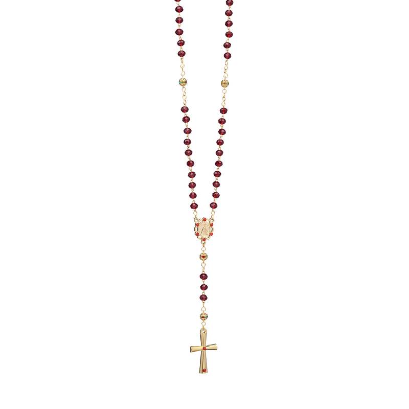 Colar Terço em Cristal de Vidro – Nossa Senhora Aparecida