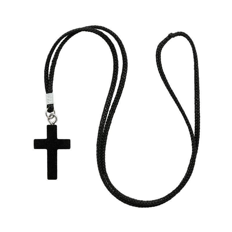 Colar Cruz de Madeira com Cristo – Preto ou Imbuia