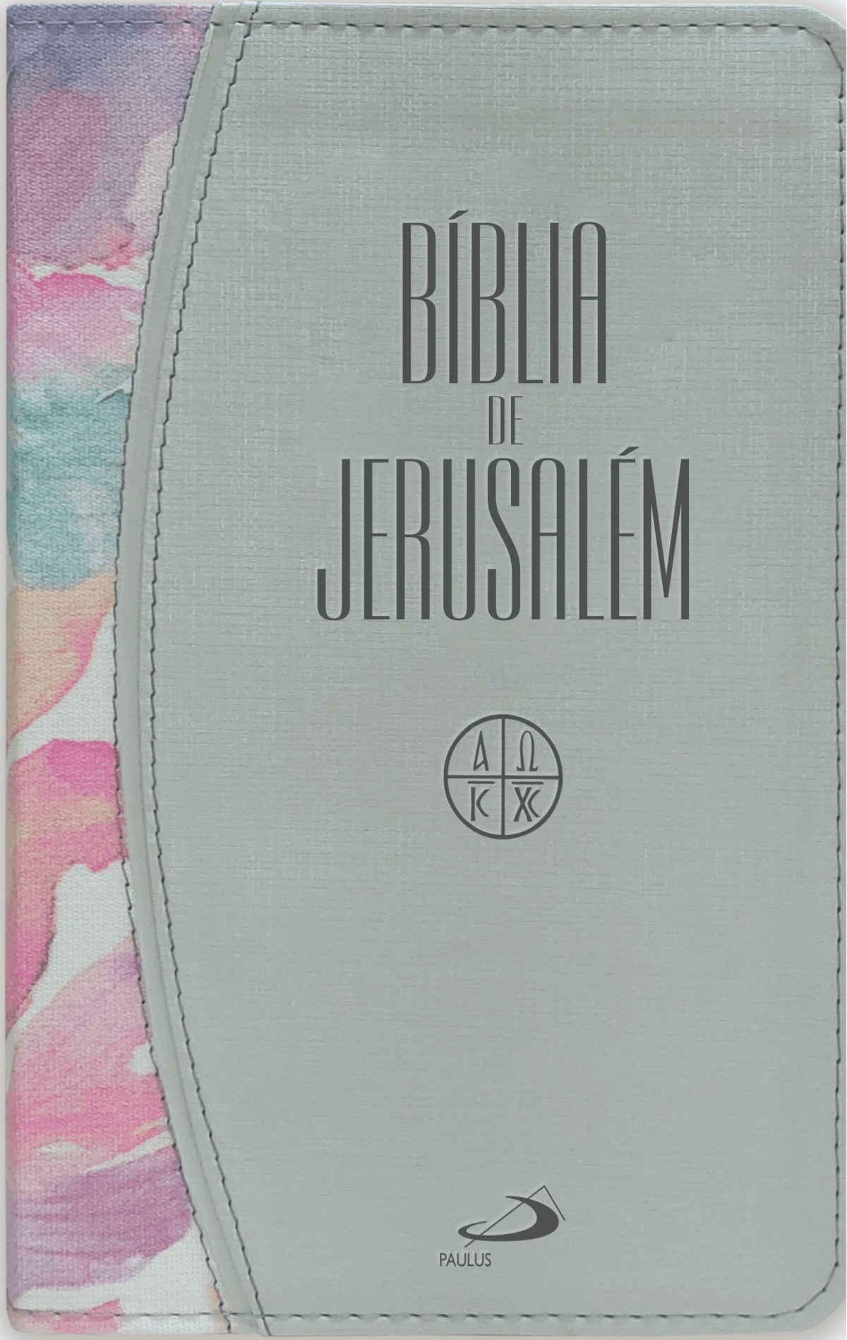 Bíblia de Jerusalém - Floral Cinza com Ziper