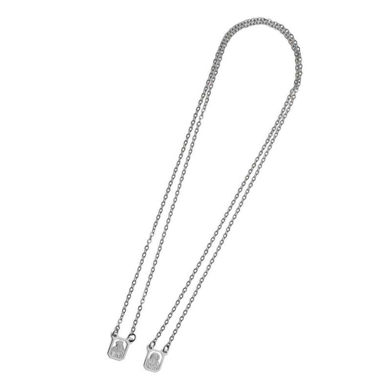 Escapulário Aço Inox – Santíssimo Carmo Vazado Pequeno