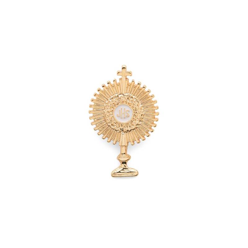Broche Ostensório Dourado de Metal