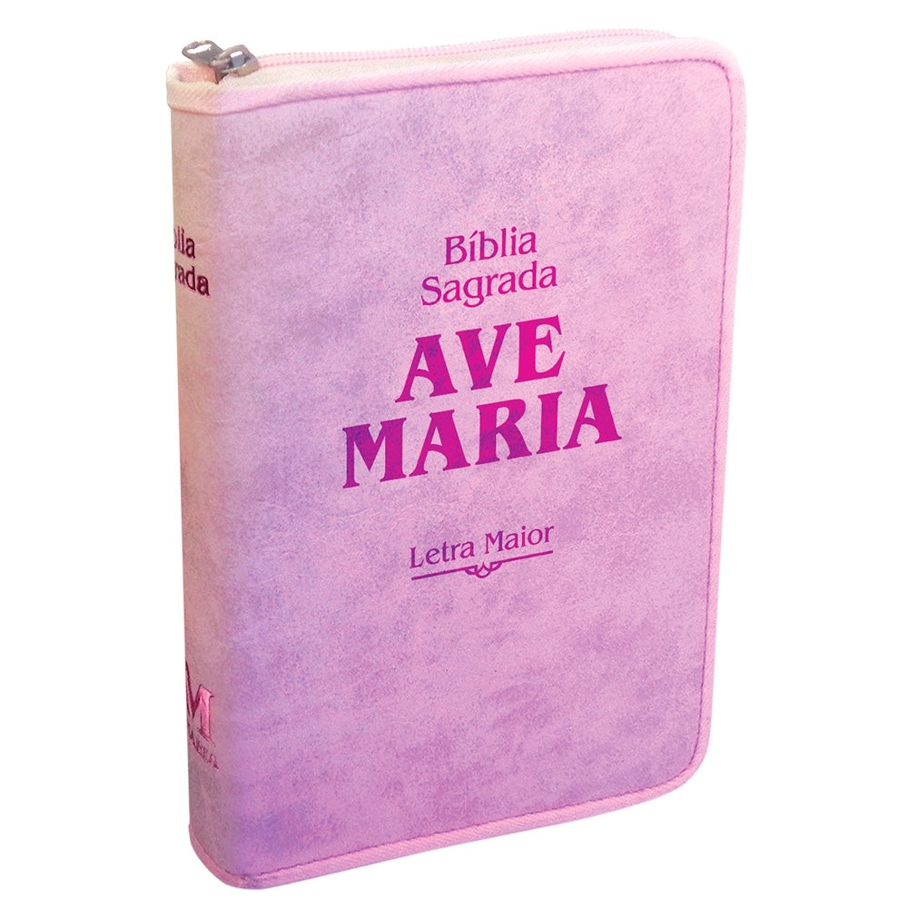 Bíblia Letra Maior Zíper Strike - Rosa
