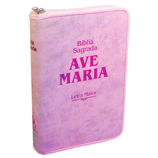 Bíblia Letra Maior Zíper Strike - Rosa