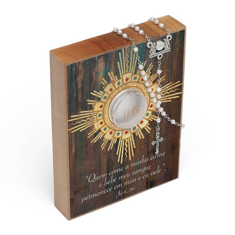 Lembrança de Eucaristia – Ostensório com Terço