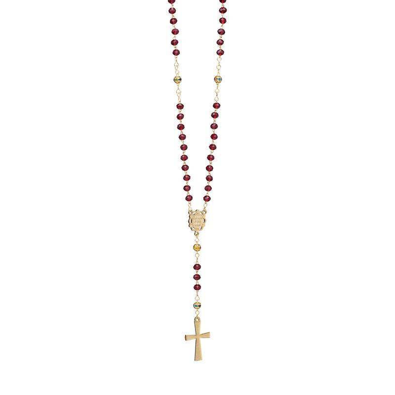 Colar Terço em Cristal de Vidro – Nossa Senhora Aparecida