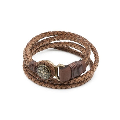 Pulseira São Bento – Couro Trançado (2 Voltas)