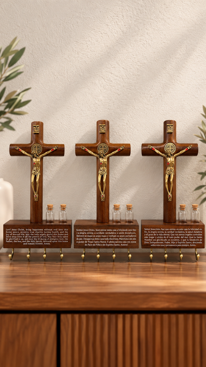 Home Prayer Key Holder with Crucifix – 17 cm