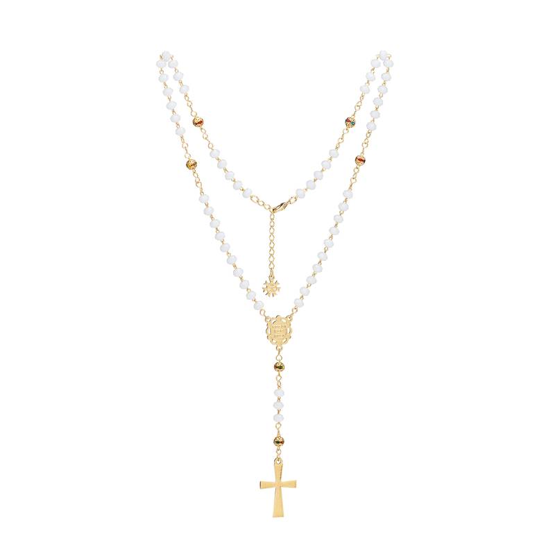 Colar Terço em Cristal de Vidro – Nossa Senhora Aparecida