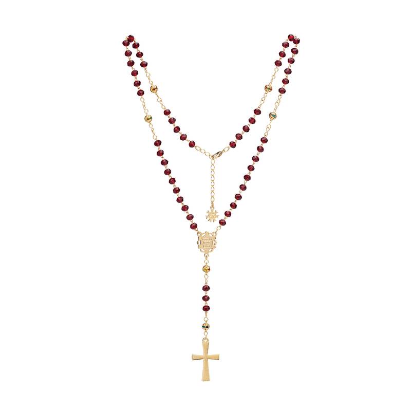 Colar Terço em Cristal de Vidro – Nossa Senhora Aparecida