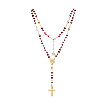 Colar Terço em Cristal de Vidro – Nossa Senhora Aparecida