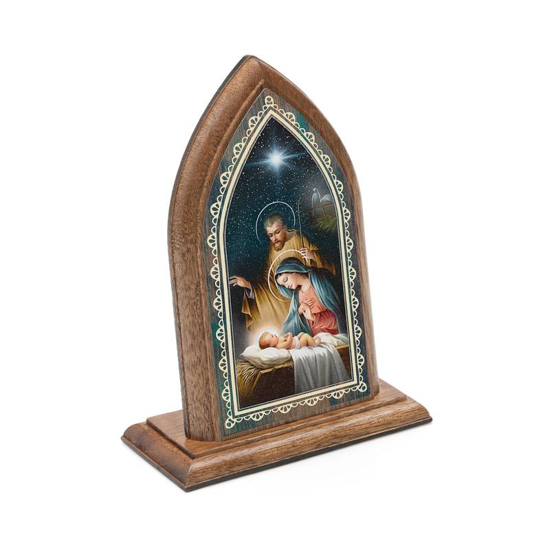 Capelinha de Natal em Madeira com Oração do Presépio – 13,5 cm