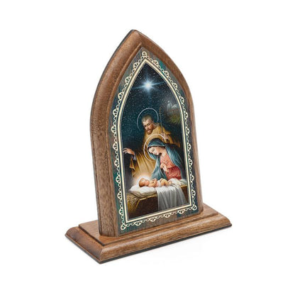 Capelinha de Natal em Madeira com Oração do Presépio – 13,5 cm