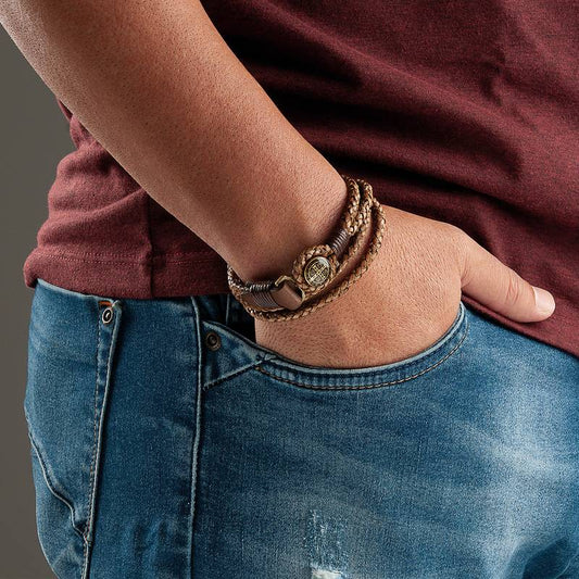 Pulseira São Bento – Couro Trançado (2 Voltas)
