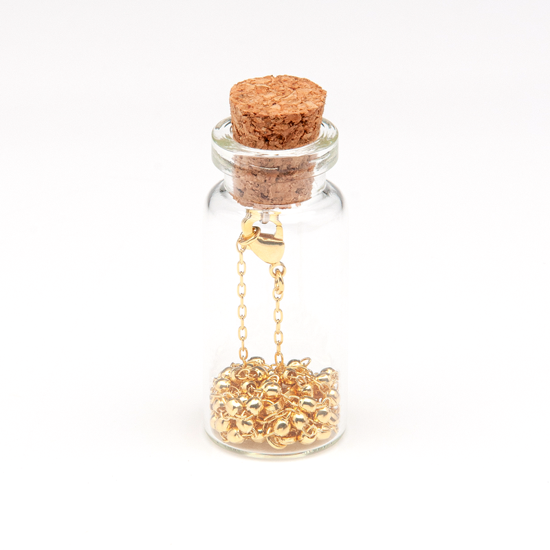 Colar Terço Nossa Senhora das Graças Dourado – com Vidrinho