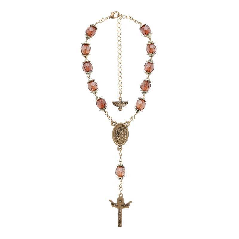 Car Rosary with Clasp – Our Lady of Aparecida and Saint Christopher