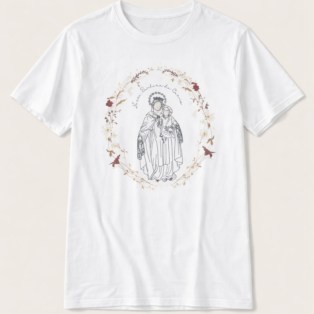 Camiseta Nossa Senhora do Carmo – Proteção e Amor Materno (Unisex)