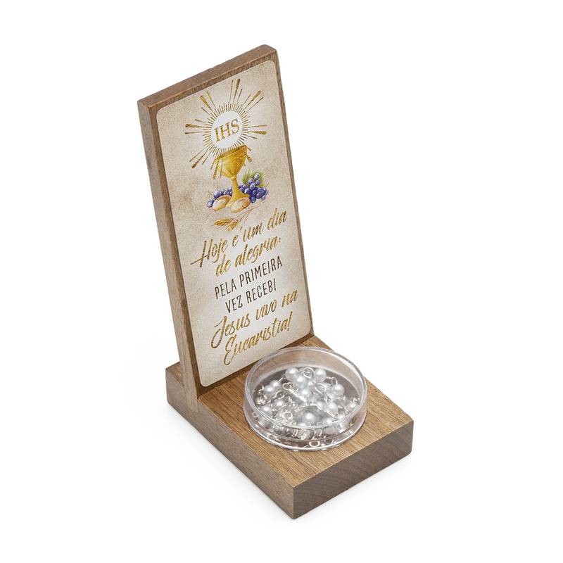 Lembrança de Eucaristia –  Branca com Terço