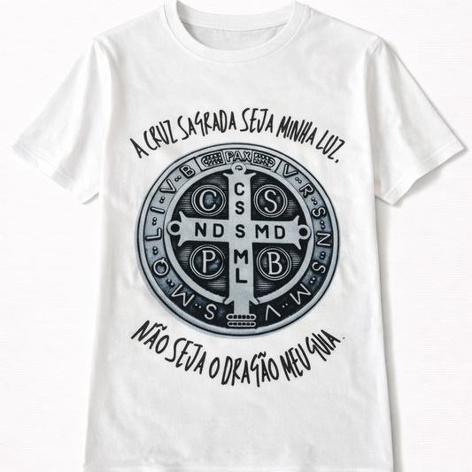 Camiseta Medalha de São Bento – Proteção e Libertação (Unisex)