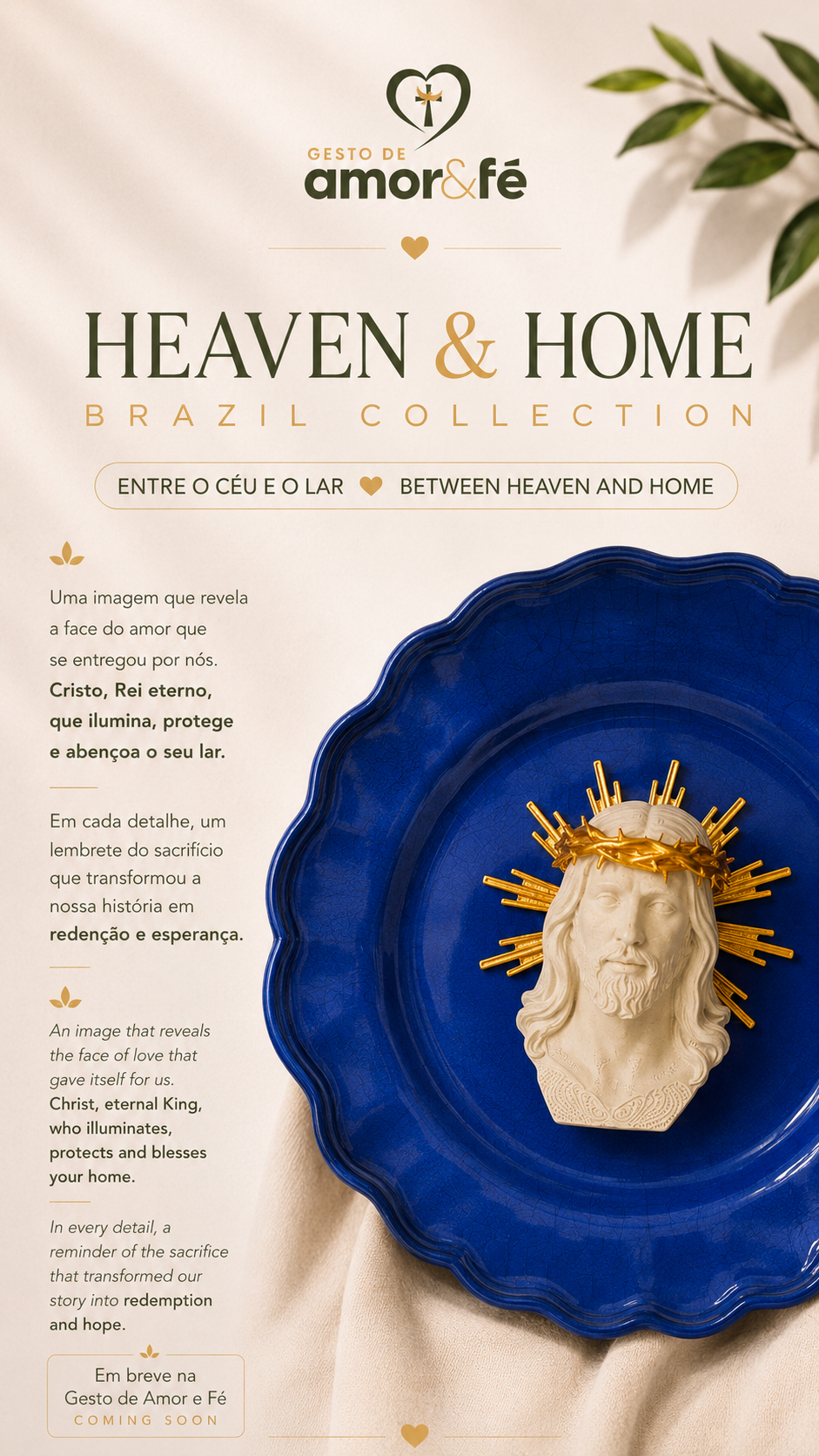 Prato Decorativo Cristo com Coroa de Espinhos