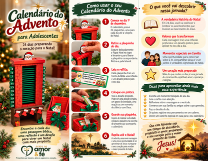 Calendário do Advento 3D – 24 Dias com Jesus | Infantil e Família | Português e Inglês