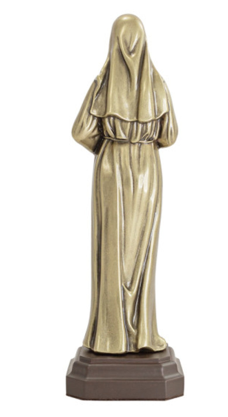 Adorno de Santa Rita de Cássia em Metal Ouro Velho