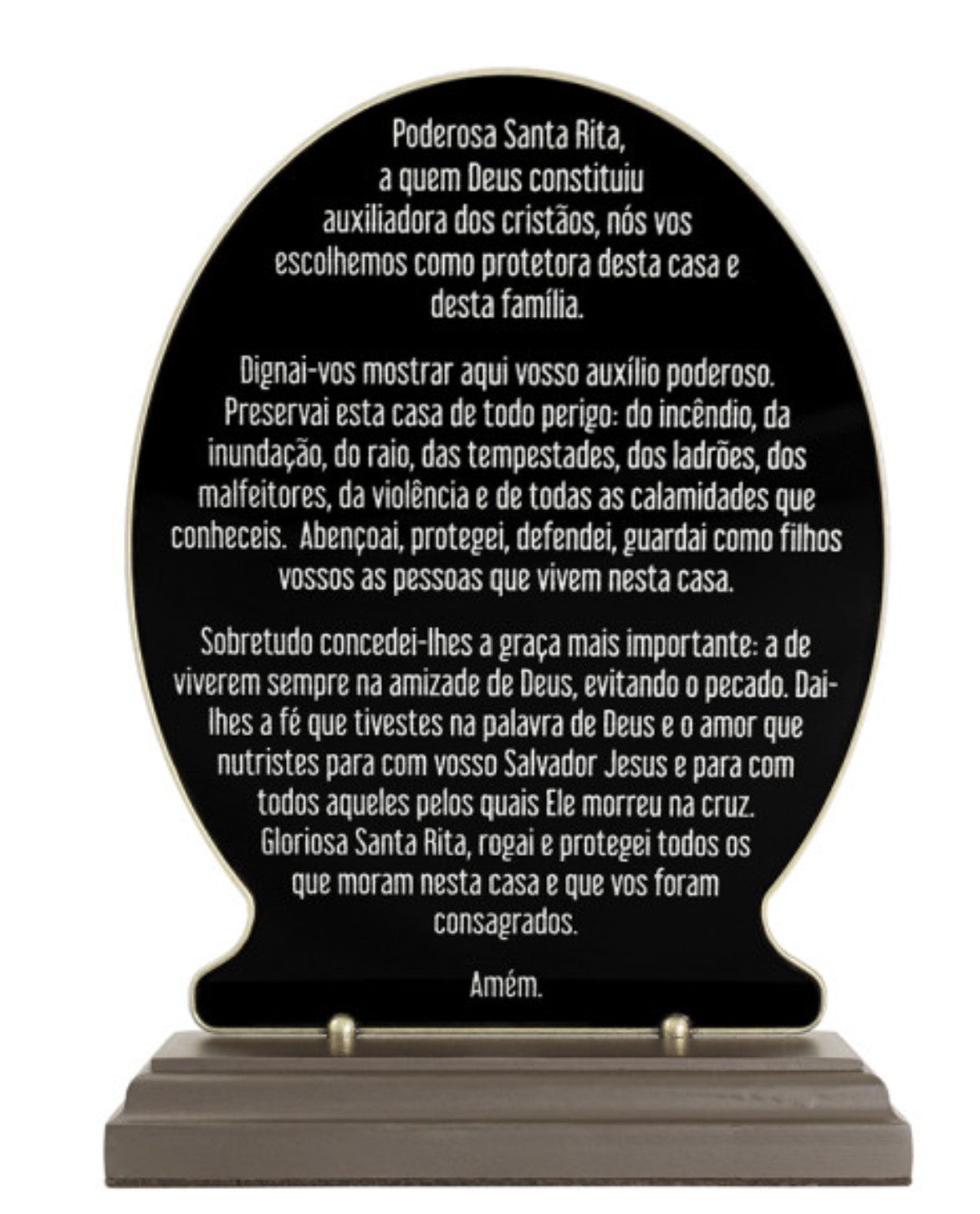 Adorno de Santa Rita de Cássia em Metal Ouro Velho