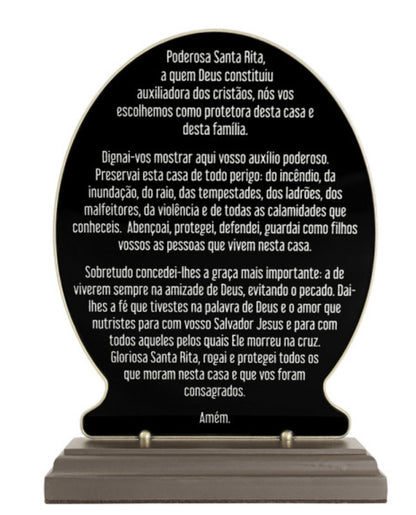 Adorno de Santa Rita de Cássia em Metal Ouro Velho