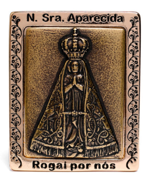 Adorno de Mesa - Nossa Senhora Aparecida Dourado com Ouro Velho (7 cm)