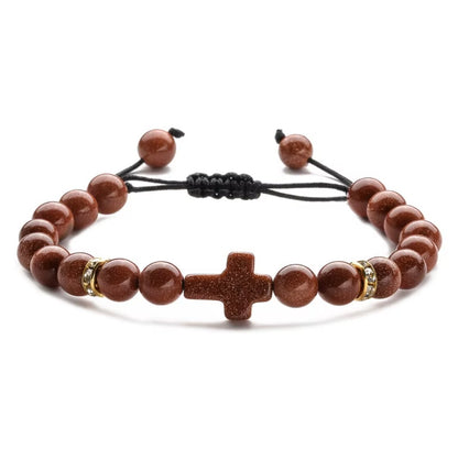Pulseira Feminina com Cruz Ajustável