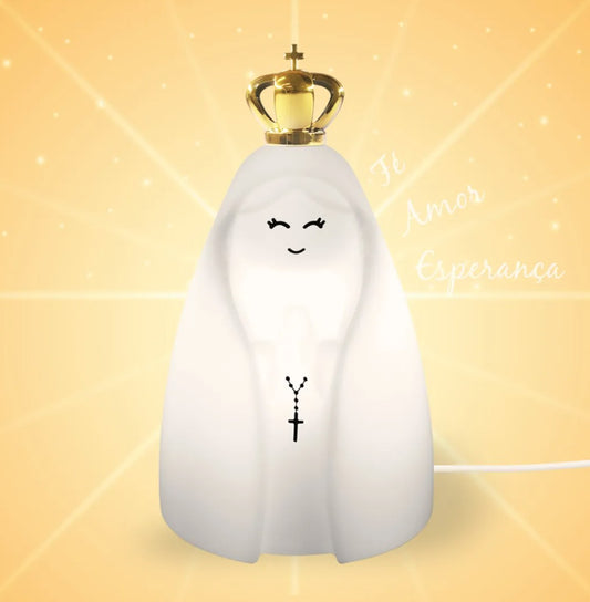 Luminária Nossa Senhora com Coroa Metalizada Dourada