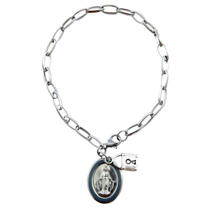 Pulseira Consagração Nossa Senhora das Graças com Cadeado