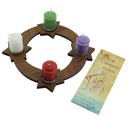 Coroa do Advento com 4 Velas – MDF | Preparação para o Natal