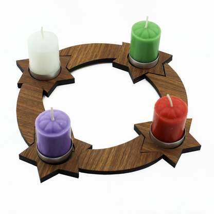 Coroa do Advento com 4 Velas – MDF | Preparação para o Natal