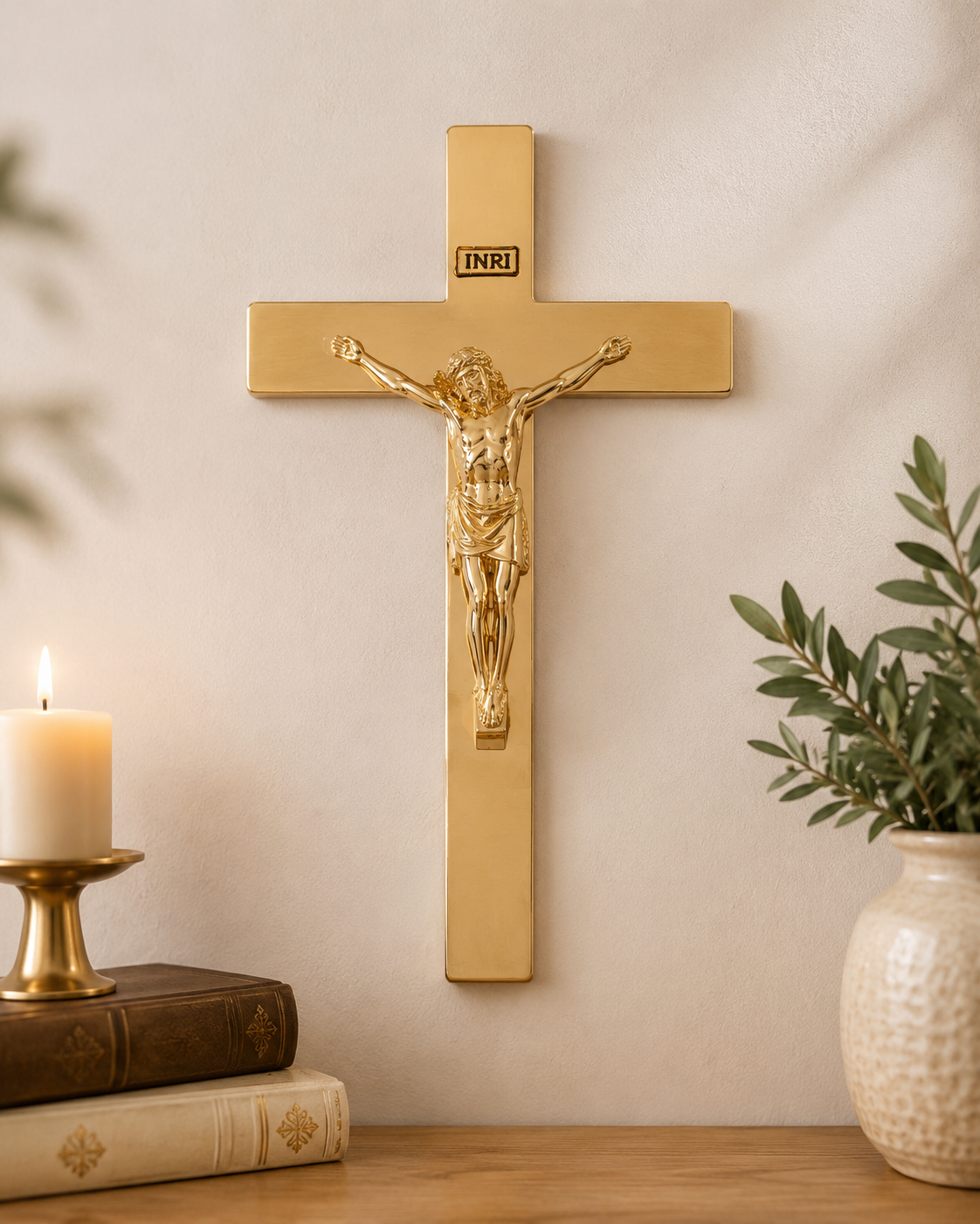 Crucifixo de Parede Jesus – Dourado