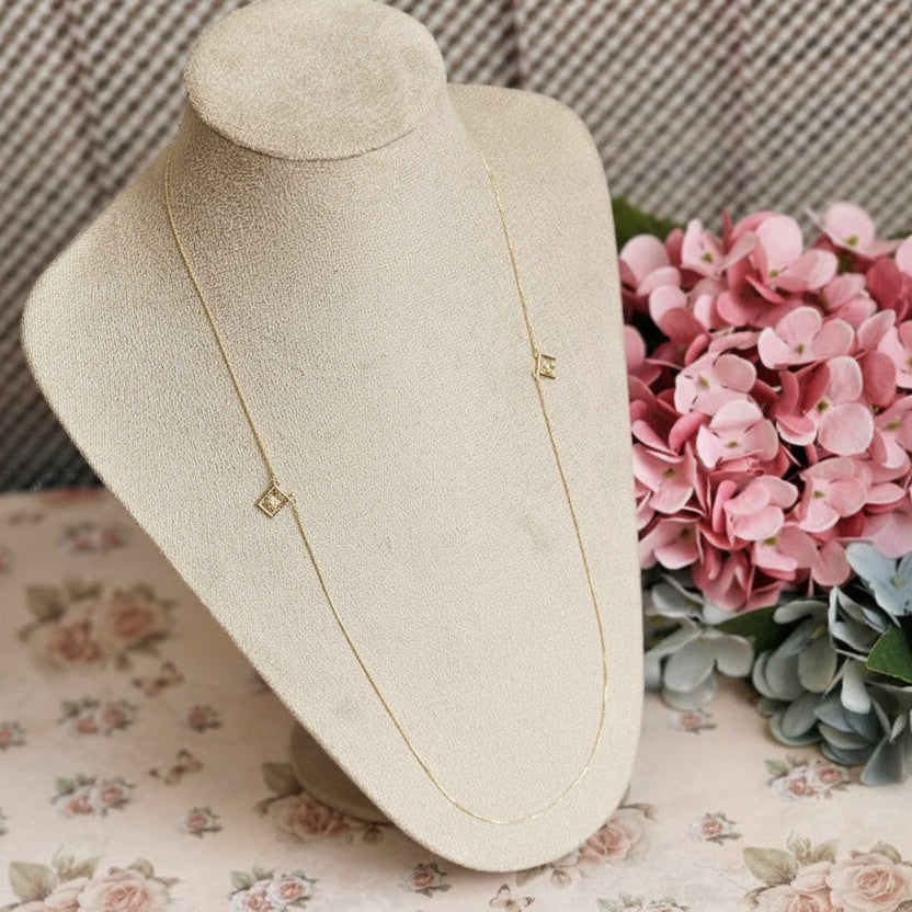 Escapulário Nossa Senhora Aparecida e Sagrado Coração – Vazado | Banhado a Ouro 18k (60cm)