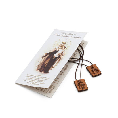 Escapulário de Couro com Folheto – Nossa Senhora do Carmo