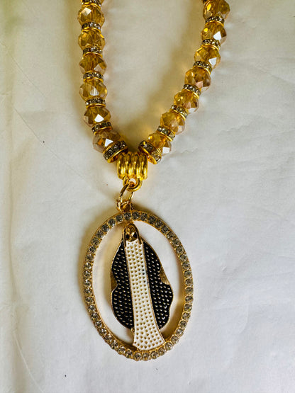 Crystal Ornament with Our Lady of Graces Medal