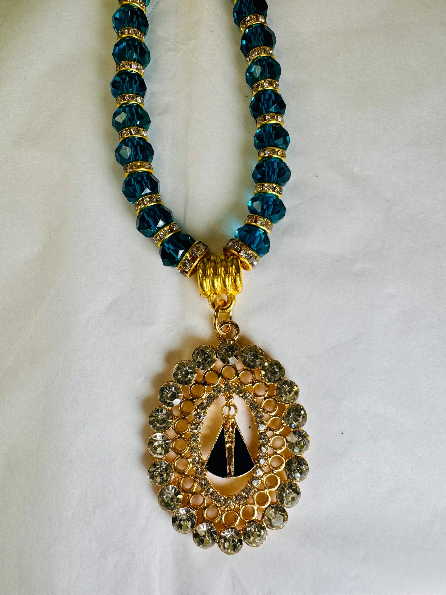 Crystal Ornament with Medal of Our Lady of Aparecida