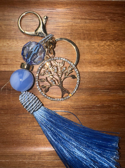 Light Blue Pompom Keychain