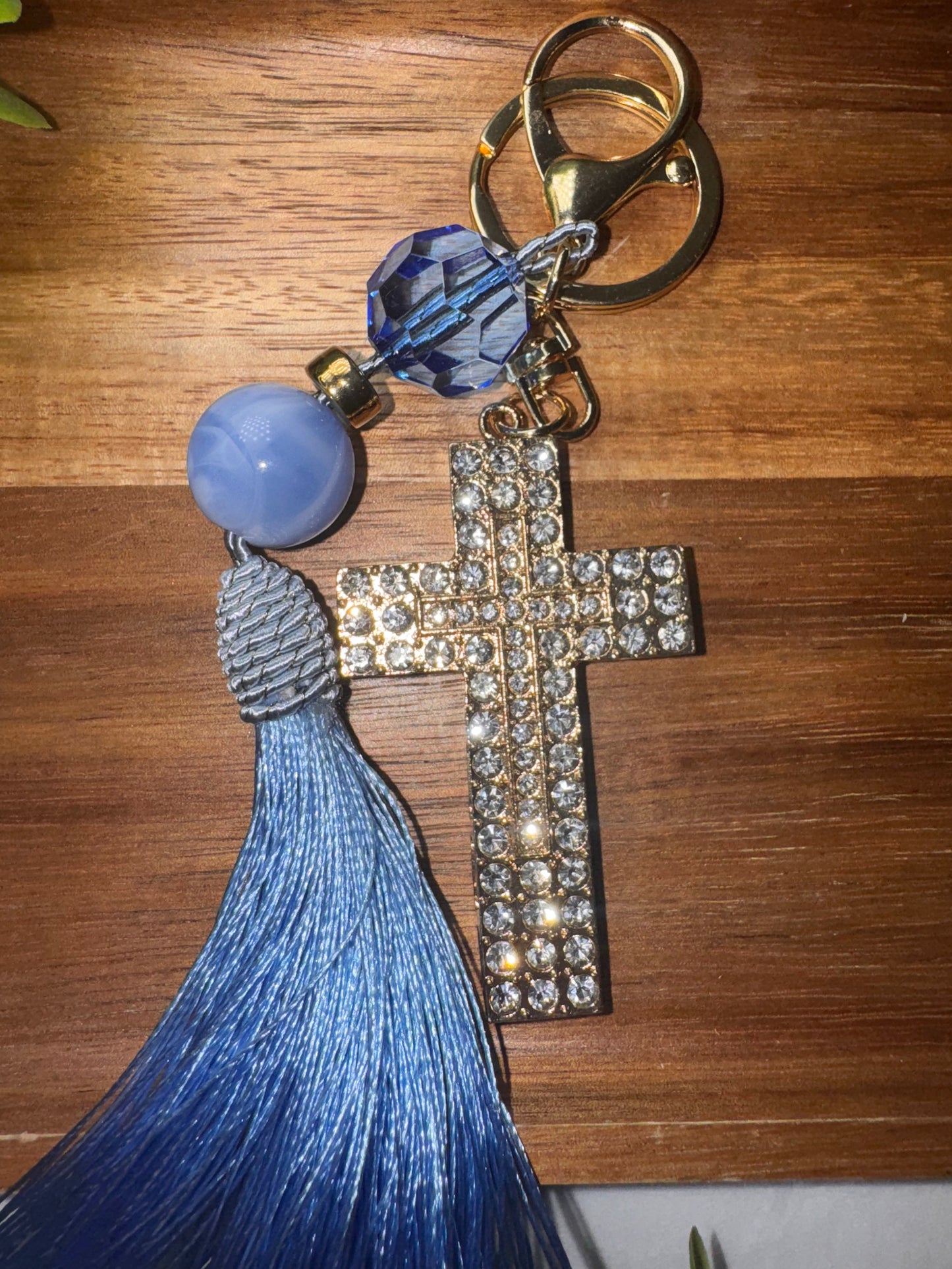 Light Blue Pompom Keychain