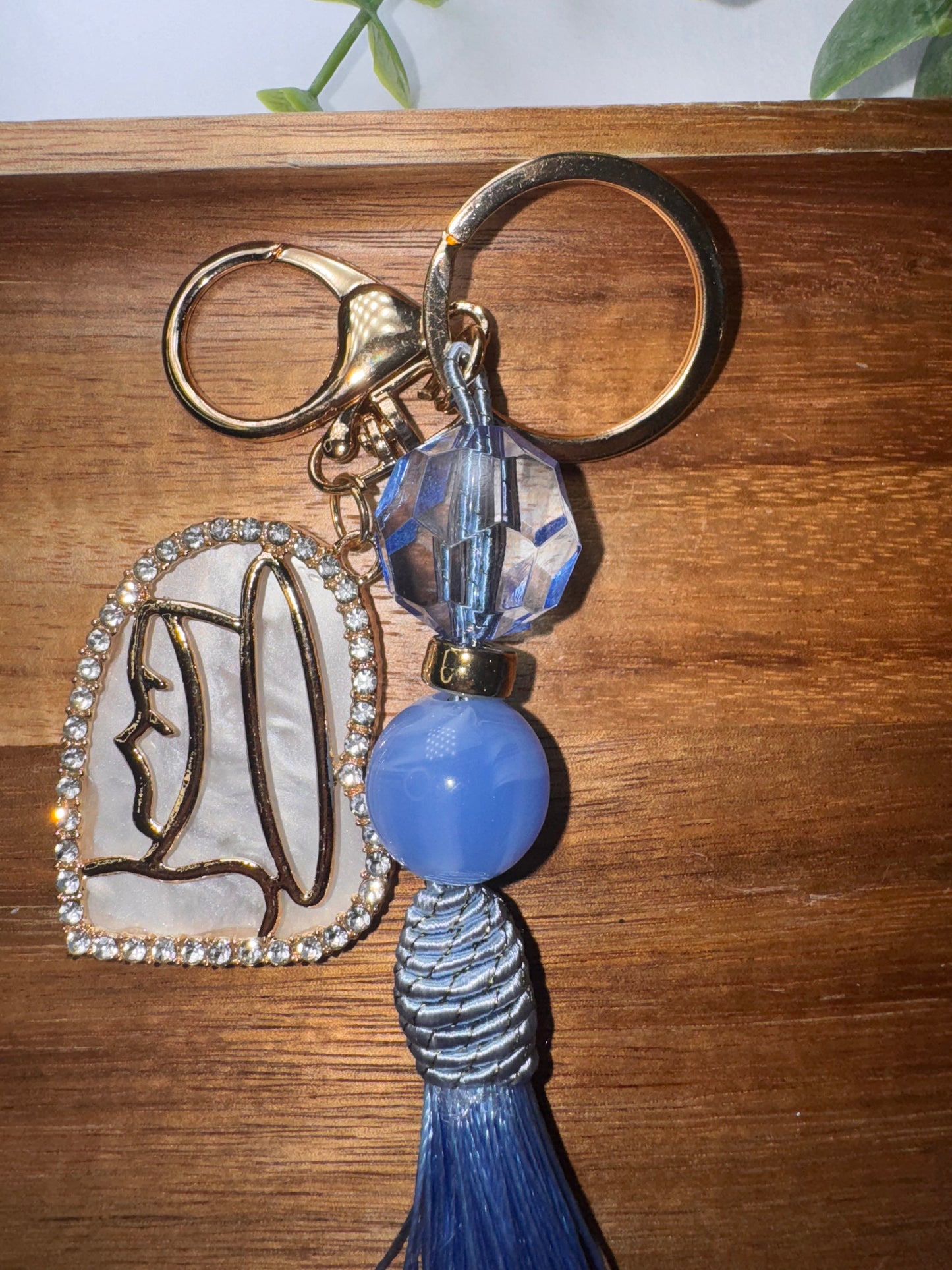 Light Blue Pompom Keychain